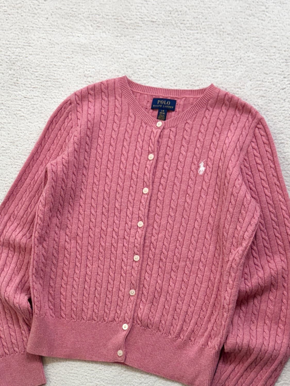 폴로 연핑크 우먼 가디건 상품이미지1
