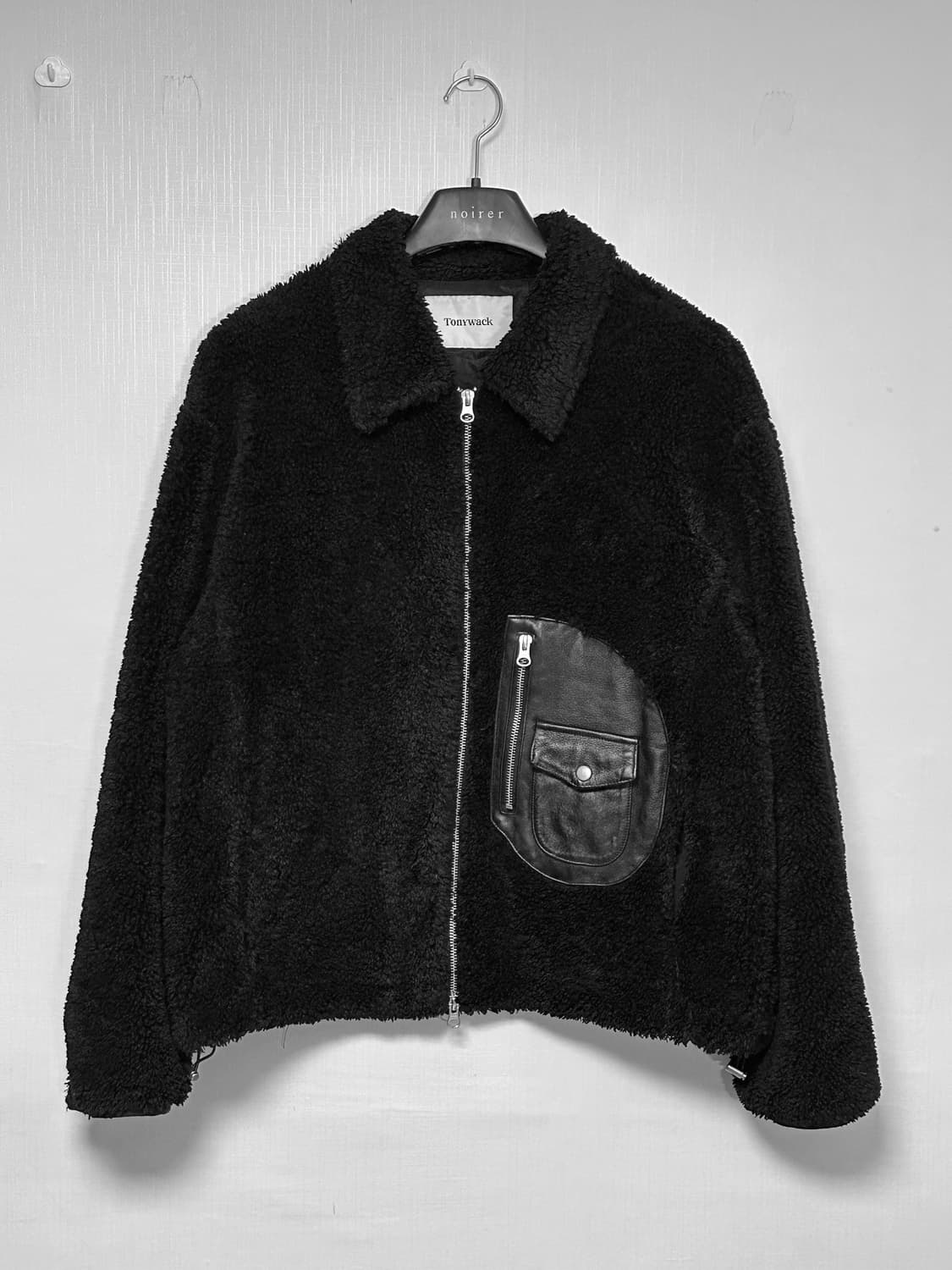 토니웩 레더 트리밍 플리스 자켓 100-105/블랙 상품이미지1