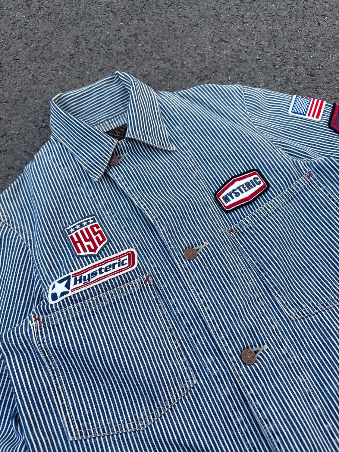 히스테릭 글래머 빈티지 히코리 스트라이프 워크자켓 상품이미지2