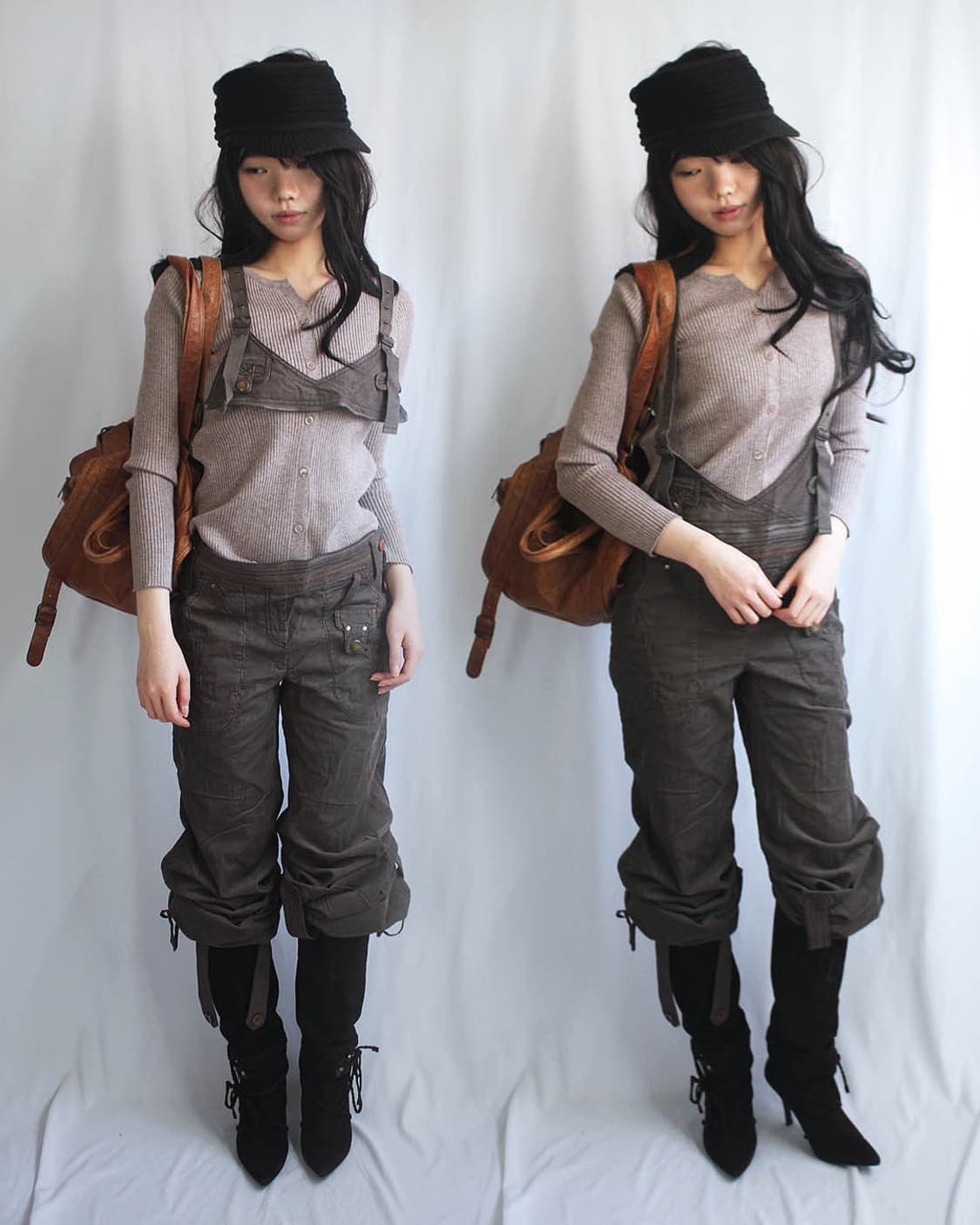 Grunge mix brown 🐎 headband cap 상품이미지10