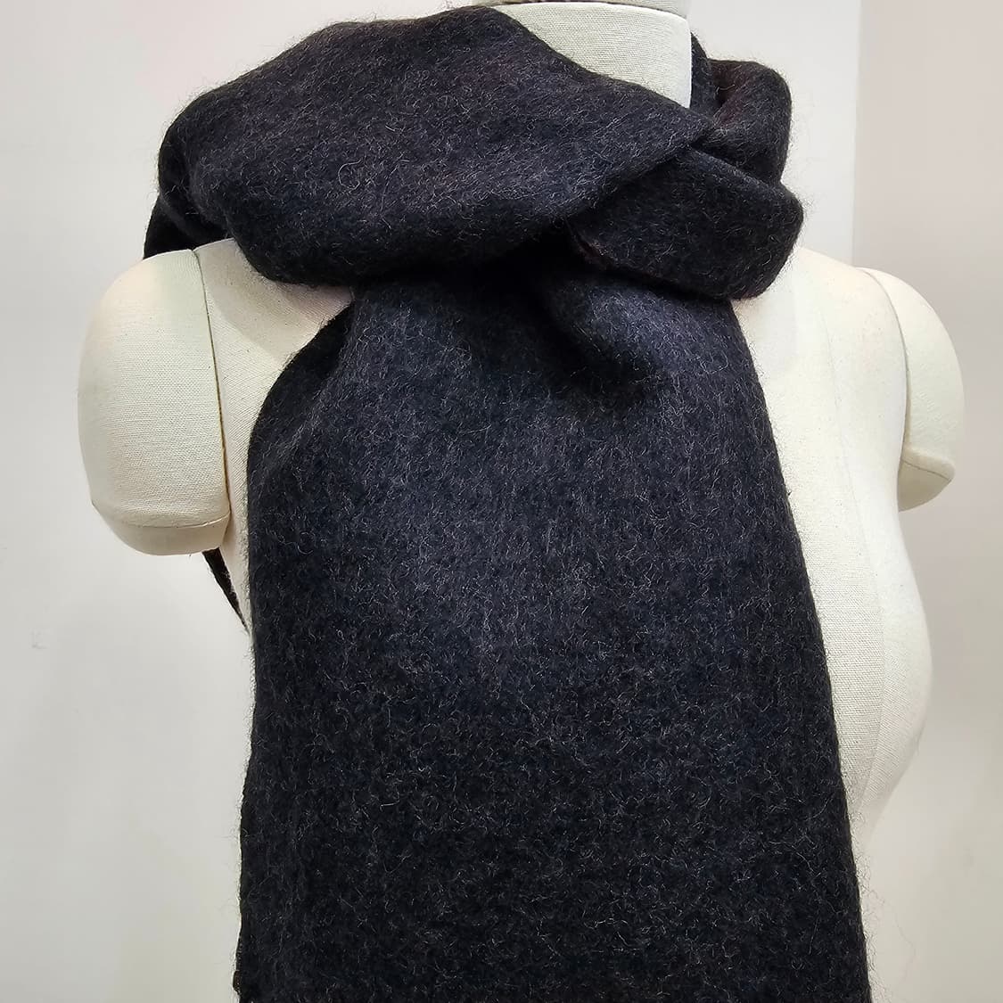 모헤어 레드 양면 머플러 남녀공용 상품이미지3