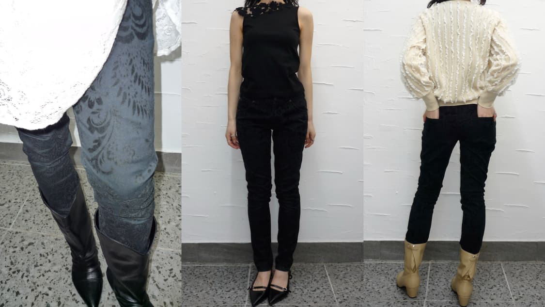 black jacquard skinny jeans 상품이미지1