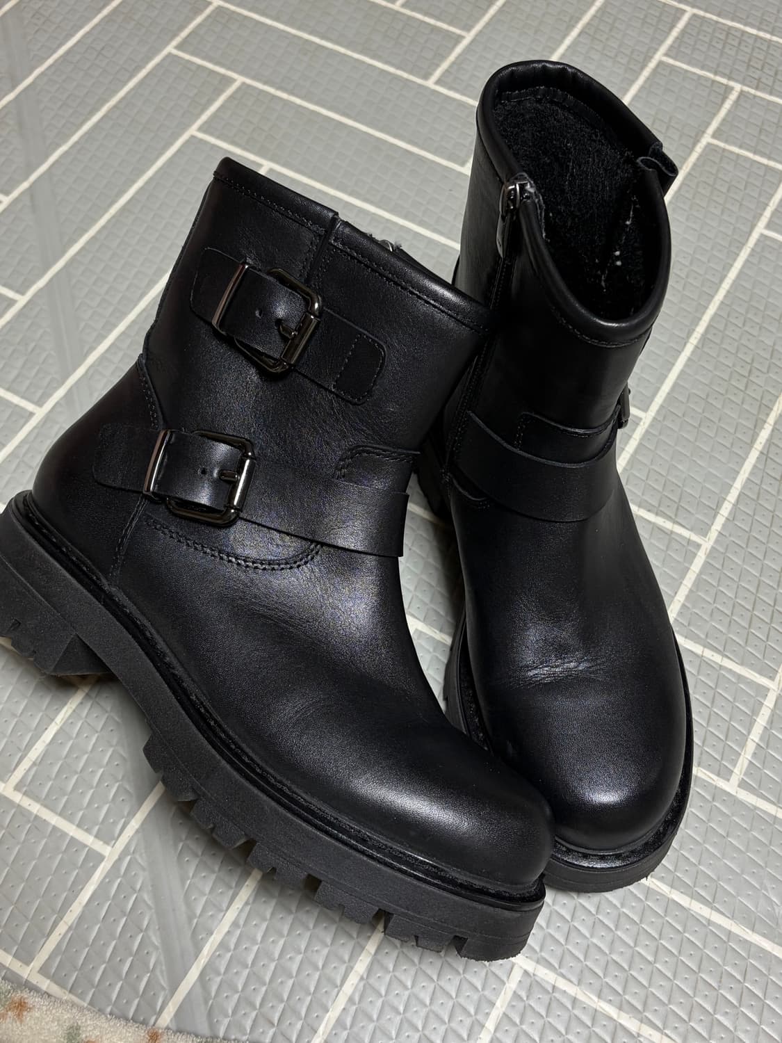 시스템 레더 바이커 앵클 부츠 245(38) 상품이미지2