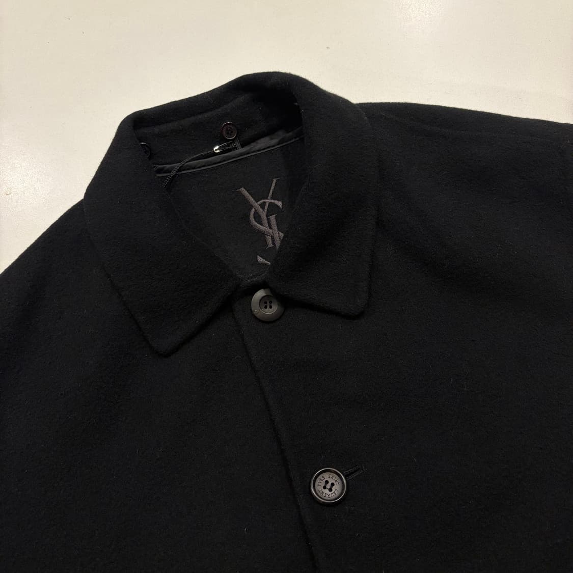 [95] 입생로랑 뿌르 옴므 블랙 울 캐시미어 코트 C739 상품이미지3