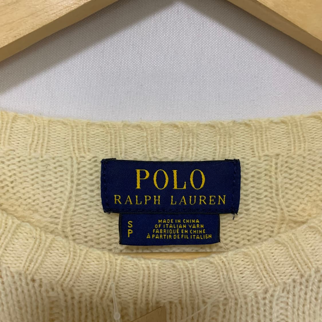 폴로 랄프로렌 빈티지 아이보리 케이블 니트 꽈배기 스웨터 여성 상품이미지3