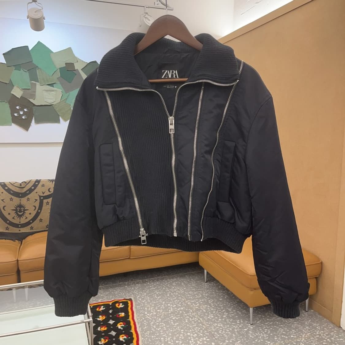 자라 락시크 지퍼 콘트라스트 항공점퍼 봄버 자켓 S C07505 상품이미지3