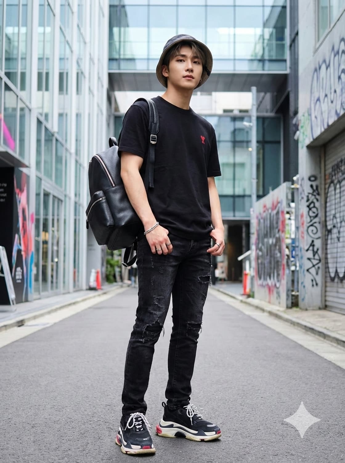 AMI 아미 스몰 하트 로고 반팔 티셔츠 블랙 상품이미지1