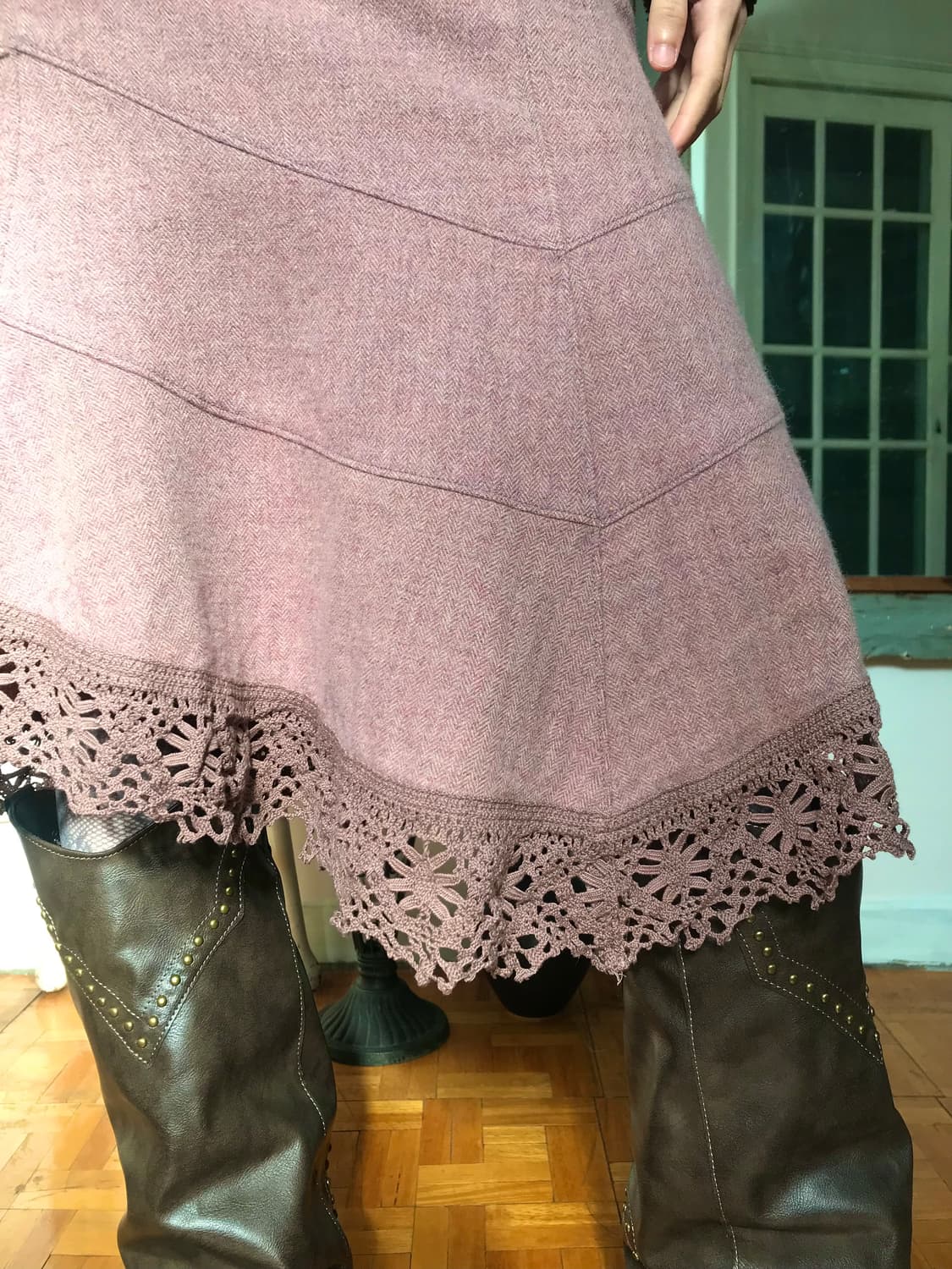 vintage lace pink skirt  상품이미지2