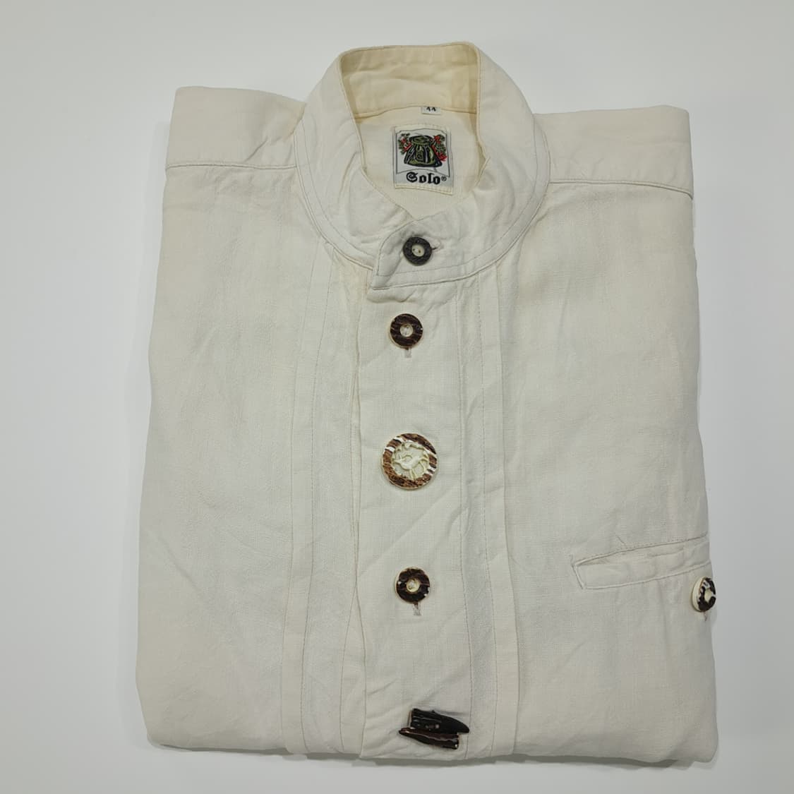 CL876 2XL Solo 80s 독일 트라흐텐 바바리안 린넨 알펜 셔 상품이미지8