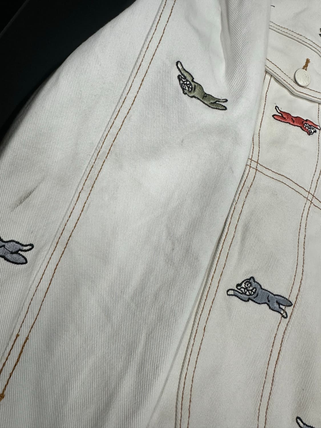 아이스크림 러닝 도그 화이트 데님 자켓 상품이미지3