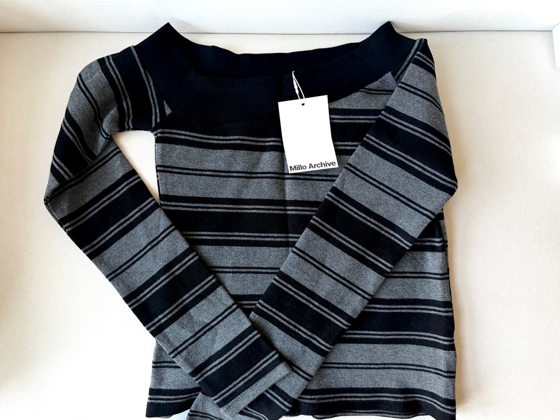 MILLO WOMEN 스트라이프 오프숄더 티셔츠 상품이미지3