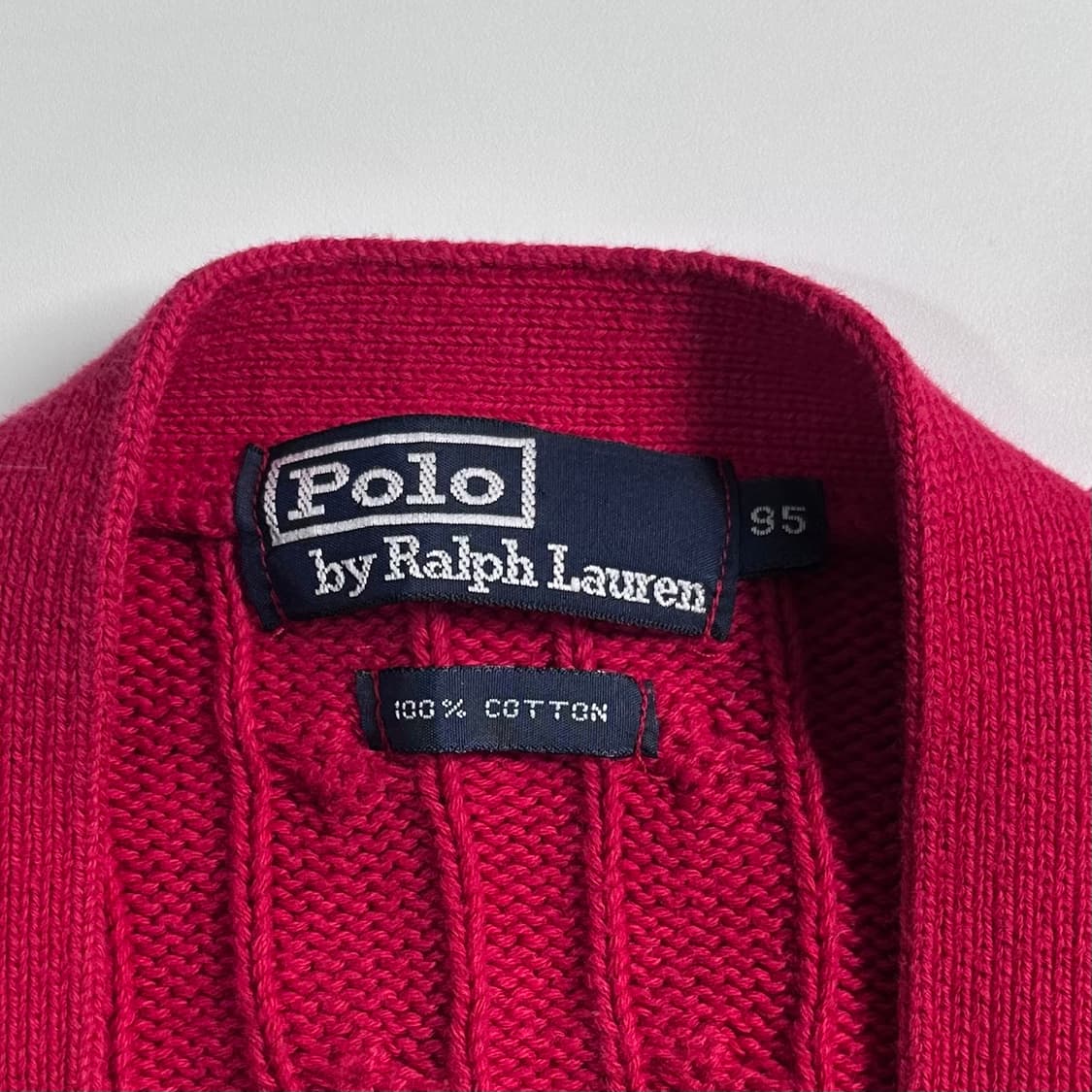 폴로 랄프로렌 레드 케이블 니트 가디건  상품이미지5