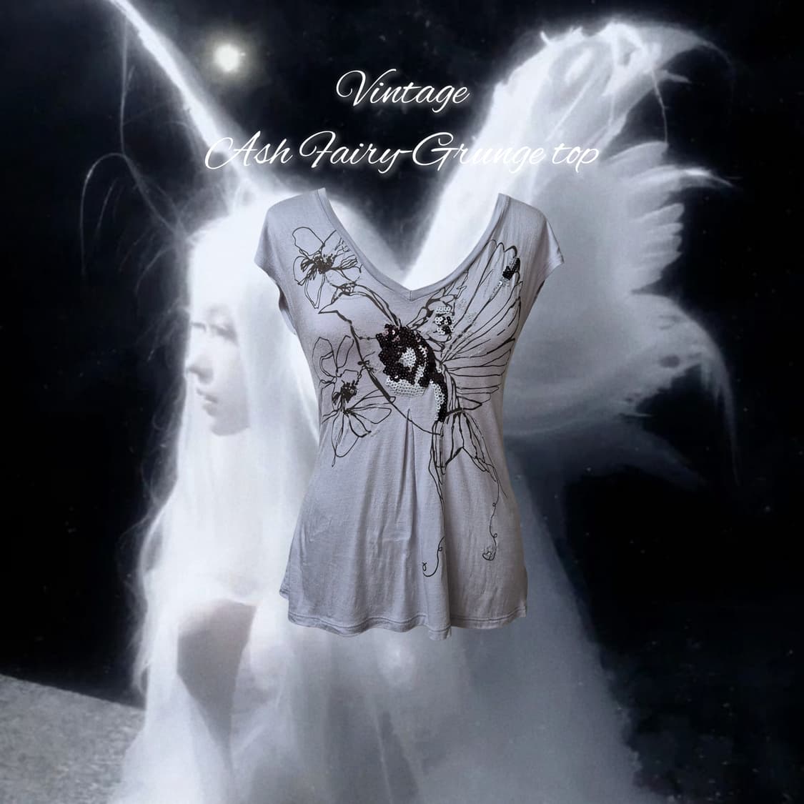 Vintage Ash Fairy-Grunge top 상품이미지1