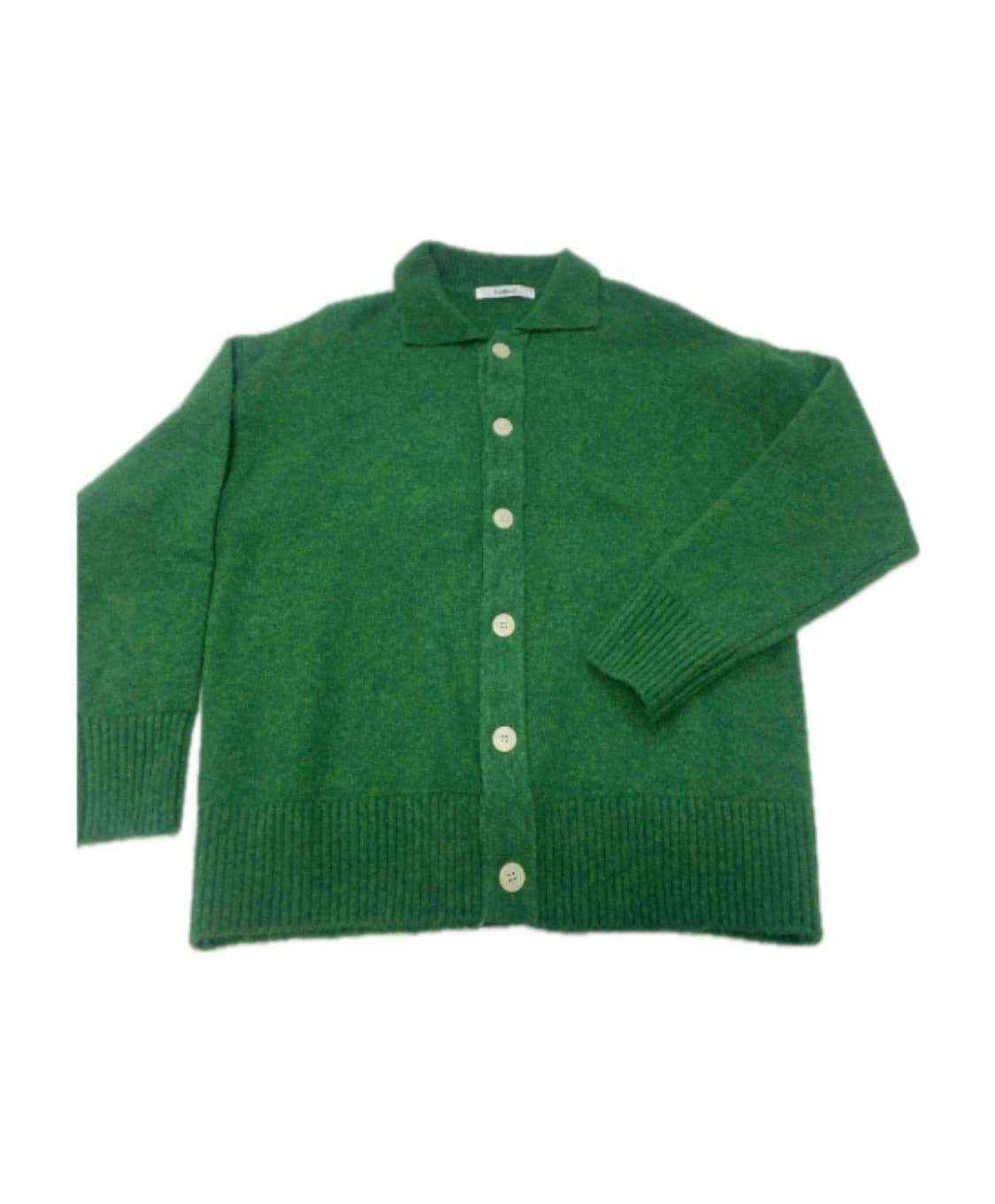 [니티드] 울 카라 가디건 GREEN 새상품 상품이미지1