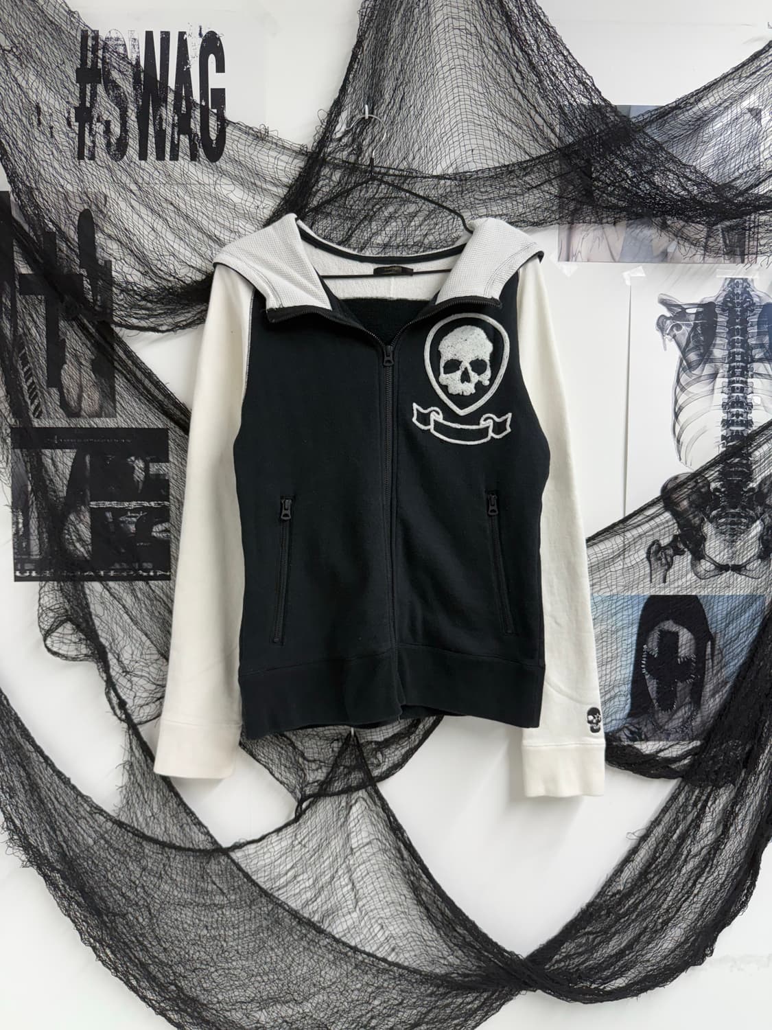Punk mood skull hood zipup 상품이미지1