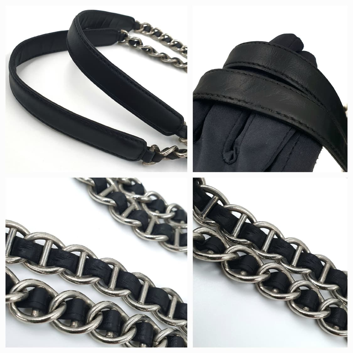 프라다 삼각로고 은장 체인 블랙 숄더백 상품이미지7