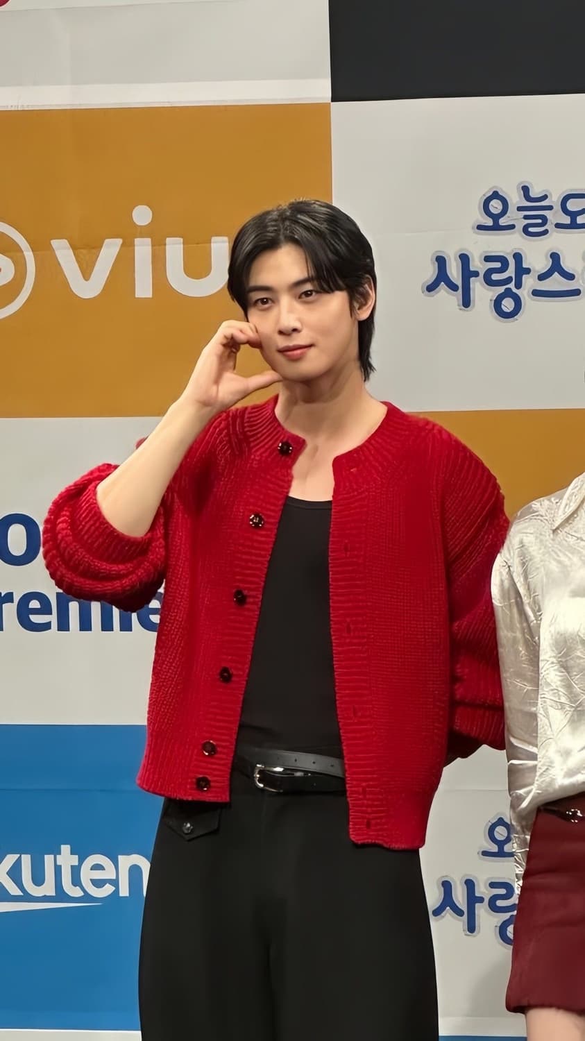 (L) 렉토 23fw 청키 울 가디건 레드 크롭 니트  상품이미지3