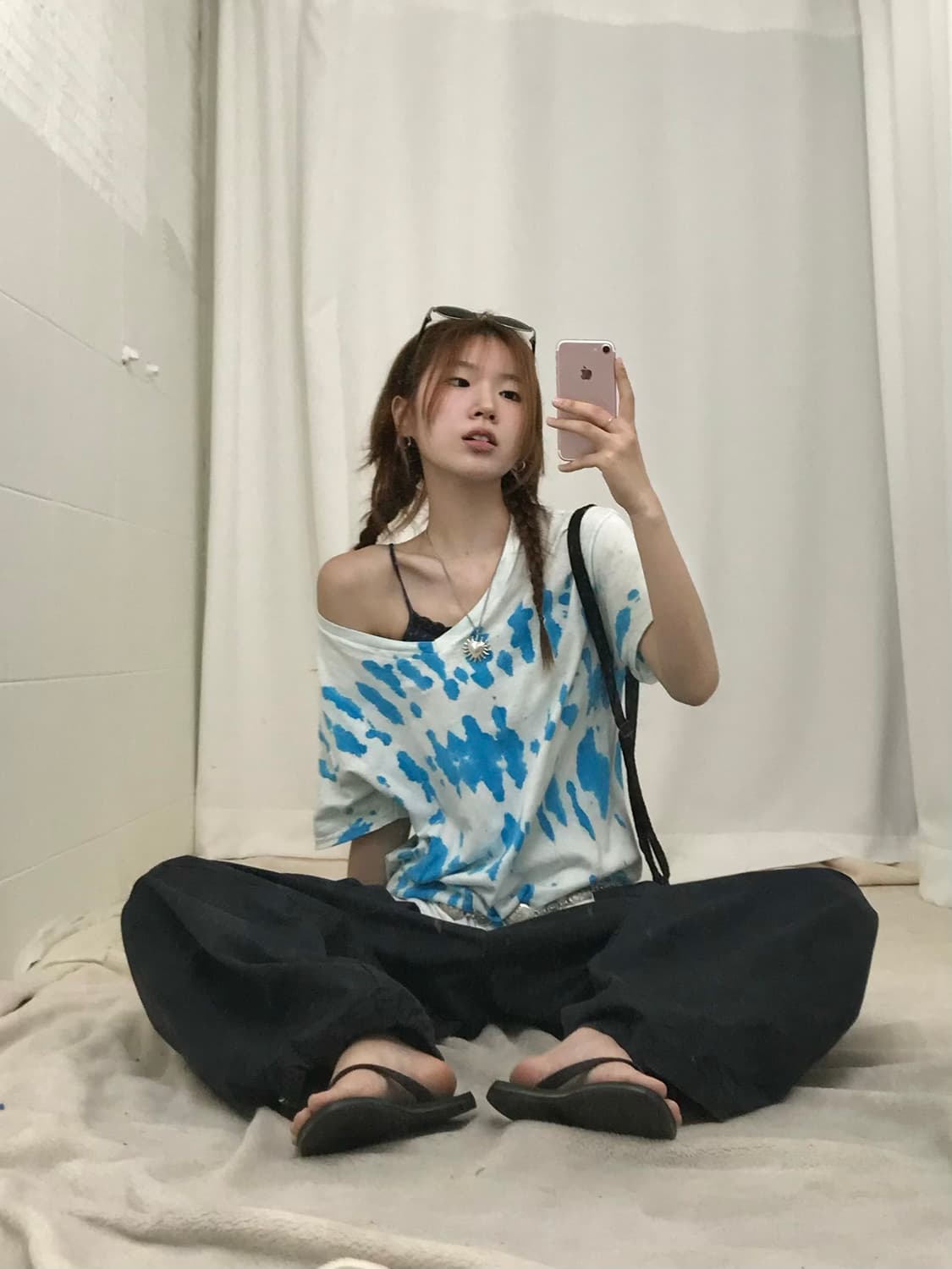 🫐 빈티지 블루 타이다이 데일리 보헤미안 힙 코디 세트 상품이미지3