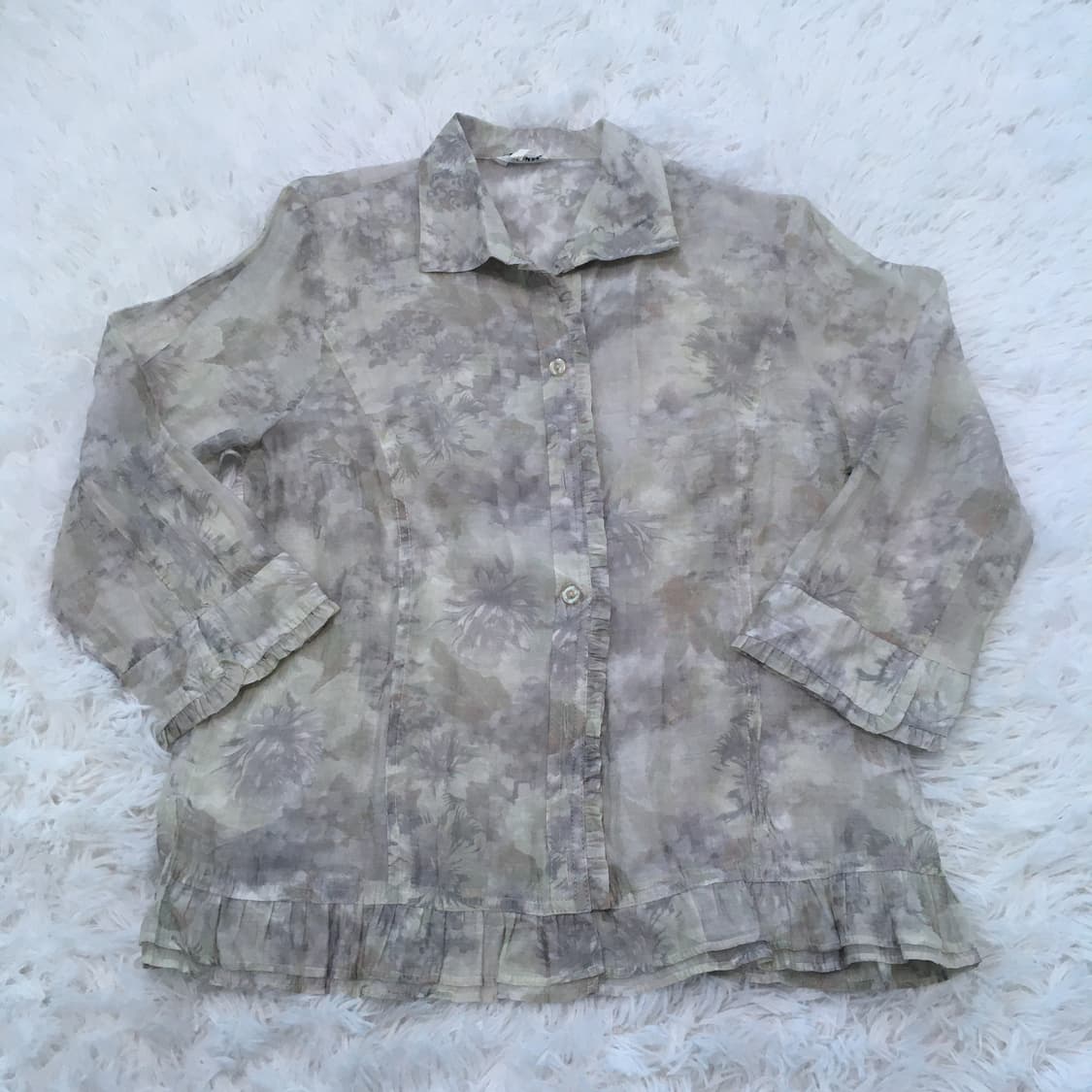 빈티지 파스텔 플라워 패턴 블라우스 773 y2k 스트릿 갸루 펑키 일본 상품이미지1