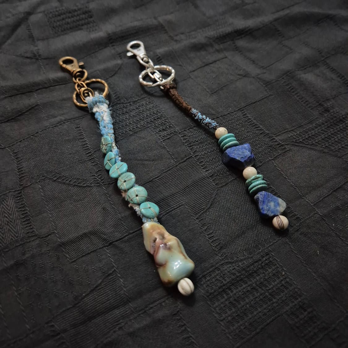 왼-아마조나이트 오-라피스라줄리 열쇠고리 상품이미지3