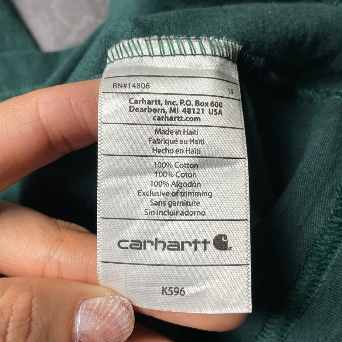 CARHARTT 칼하트 빈티지 그린 그래픽 반팔 티셔츠 A01148 상품이미지10
