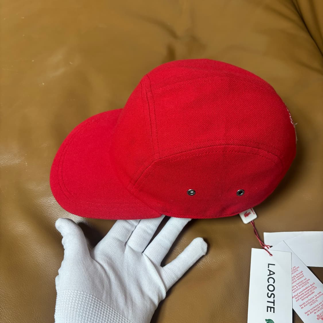 슈프림 라코스테 캠프캡 모자 워시드 레드 상품이미지4