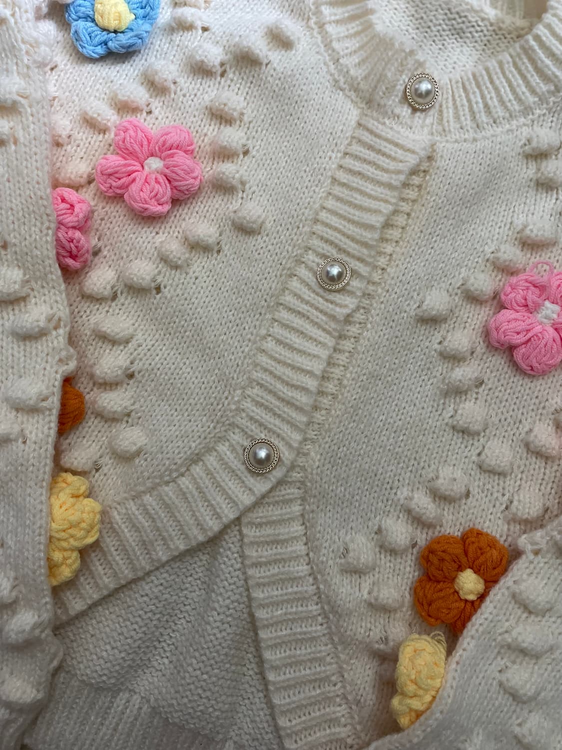 빈티지 플라워 니트 가디건 상품이미지3