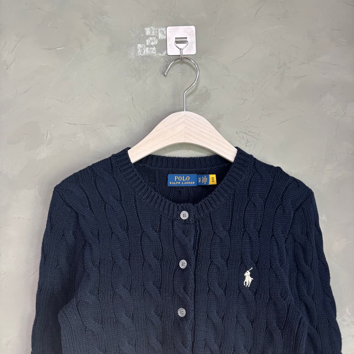 폴로 랄프로렌 꽈배기 니트 가디건 네이비 상품이미지3