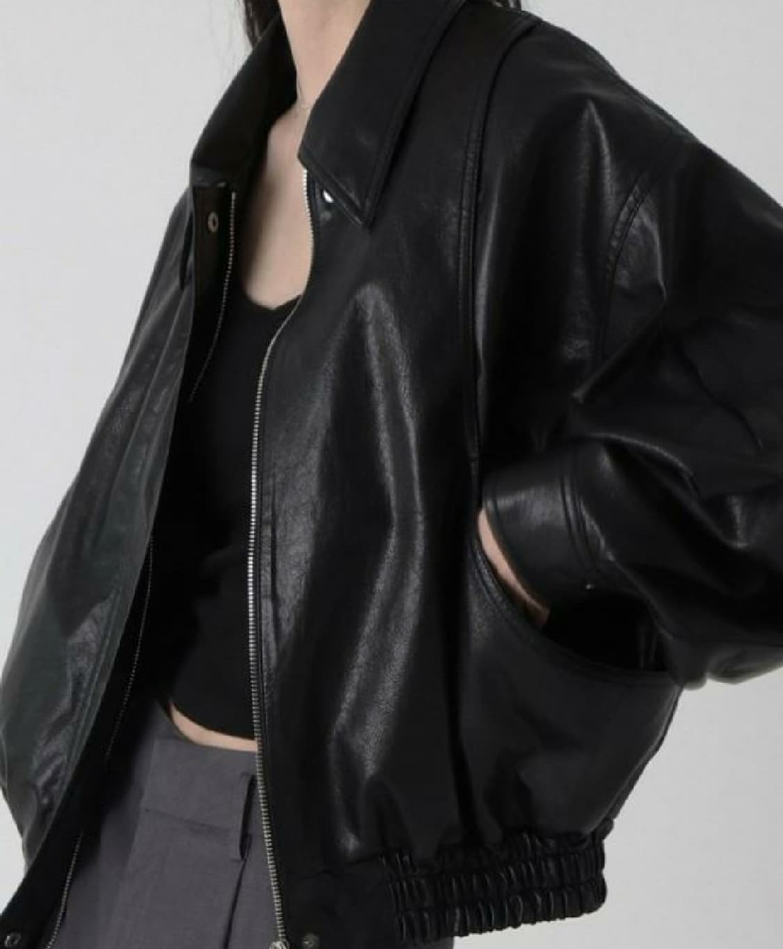 트리밍버드 레더 블루종 자켓 상품이미지2