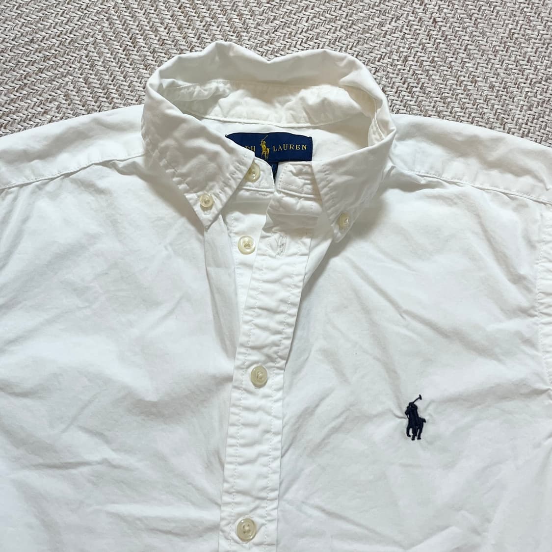 [정품] 폴로 화이트 / 네이비포니 솔리드 셔츠 [ 실확 ] 상품이미지3