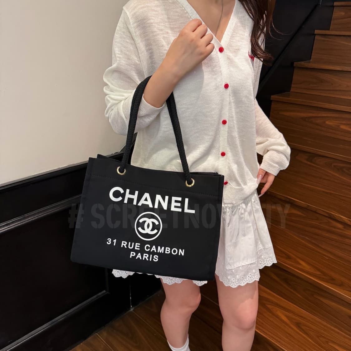 샤넬뷰티 캄봉 캠버스 블랙 숄더백 상품이미지9