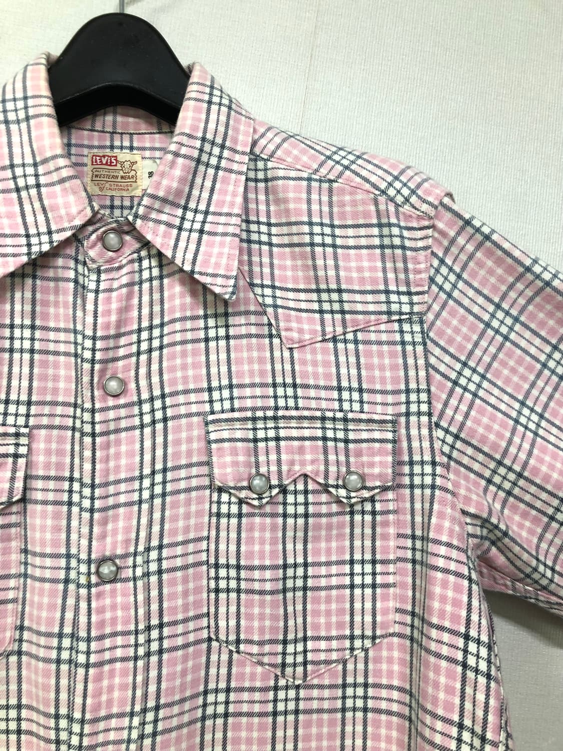 리바이스 LVC short horn 소투스 포켓 웨스턴 체크셔츠 상품이미지2