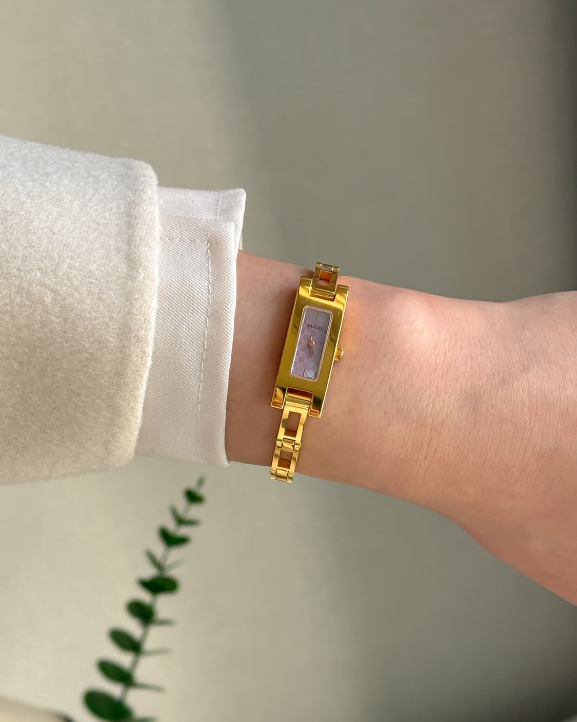 구찌 핑크 GG패턴 다이얼 골드 팔찌 시계 상품이미지4