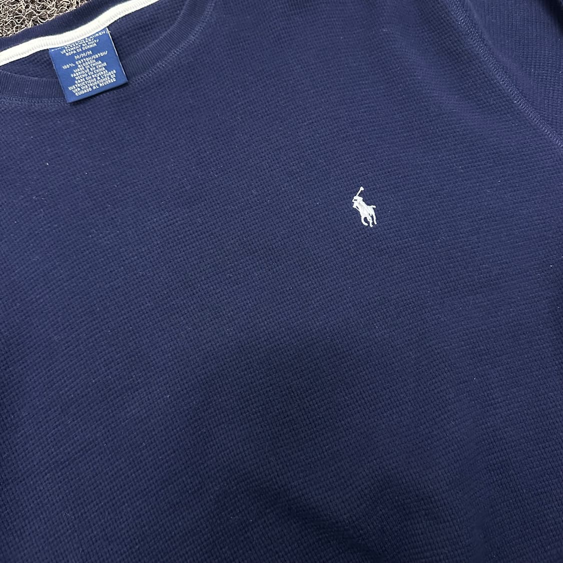 POLO 폴로 랄프로렌 와플 니트 긴팔 롱슬리브 네이비 M 상품이미지3