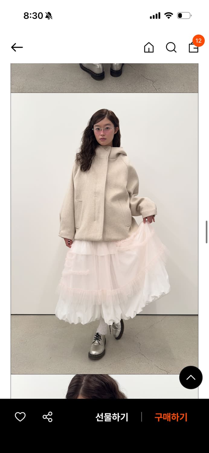 타입서비스 후드하프코트 차콜 상품이미지3