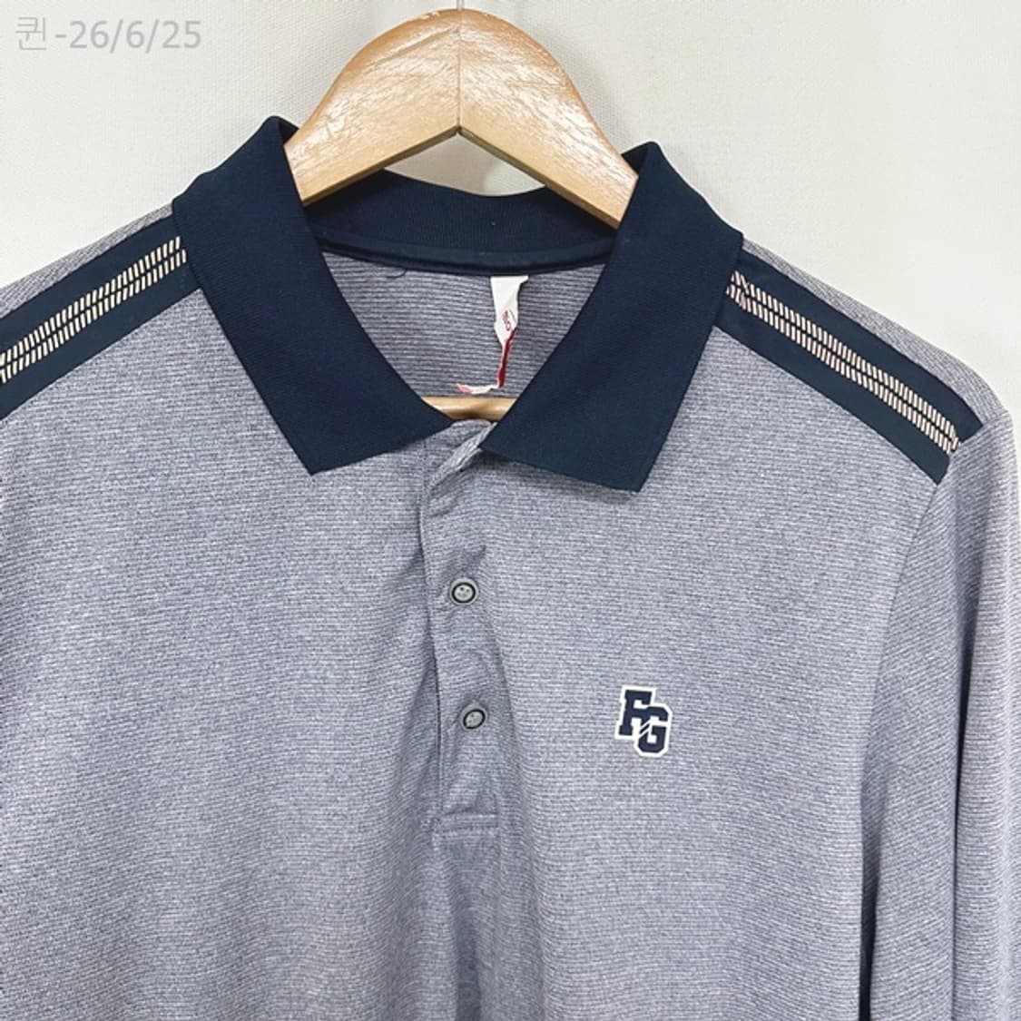 팬텀 남자 골프 긴팔티 스판 네이비 100 상품이미지2