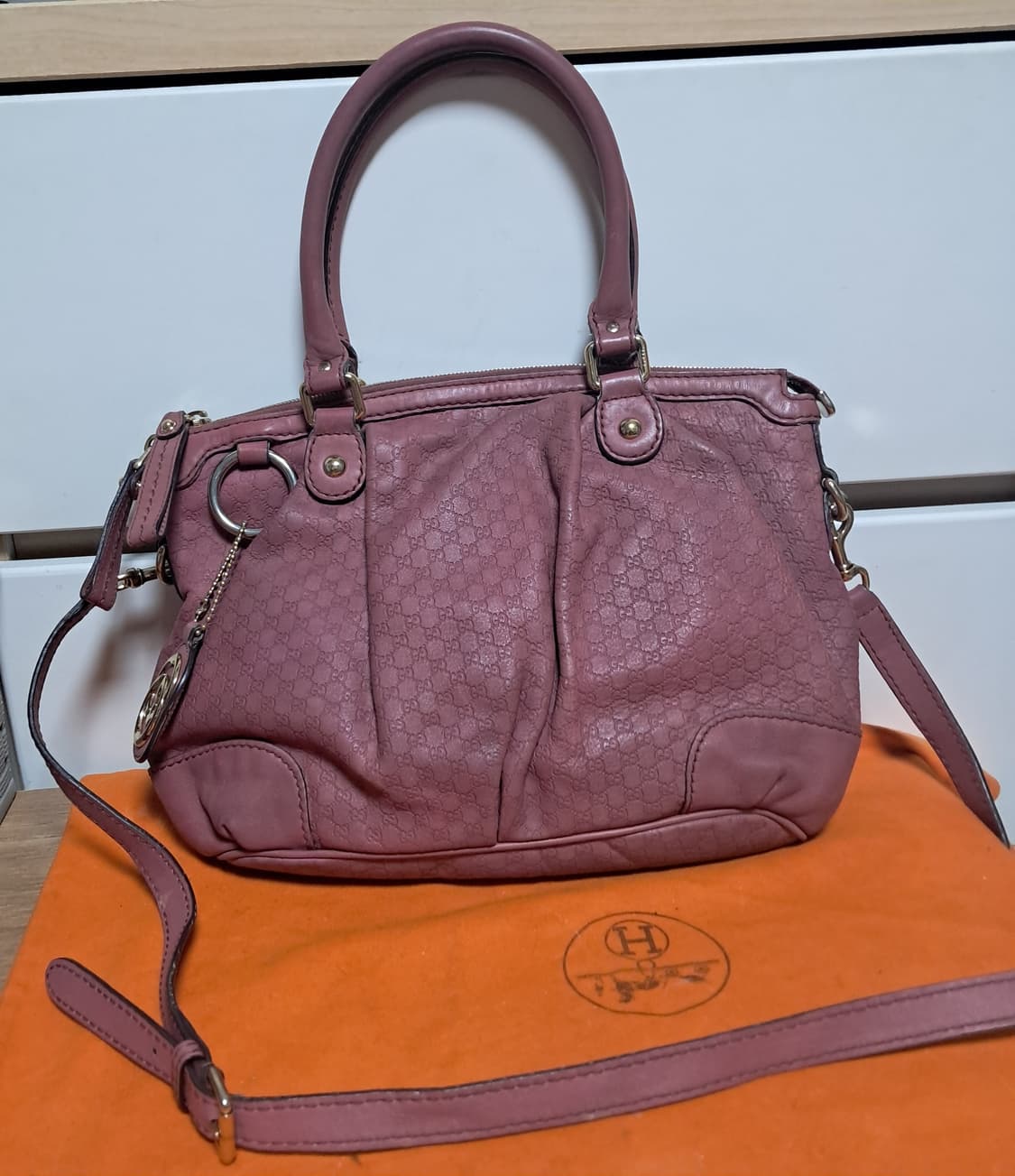 정품 구찌 백 마이크로시마 핑크 숄더백 토트백 3way 가방 상품이미지1