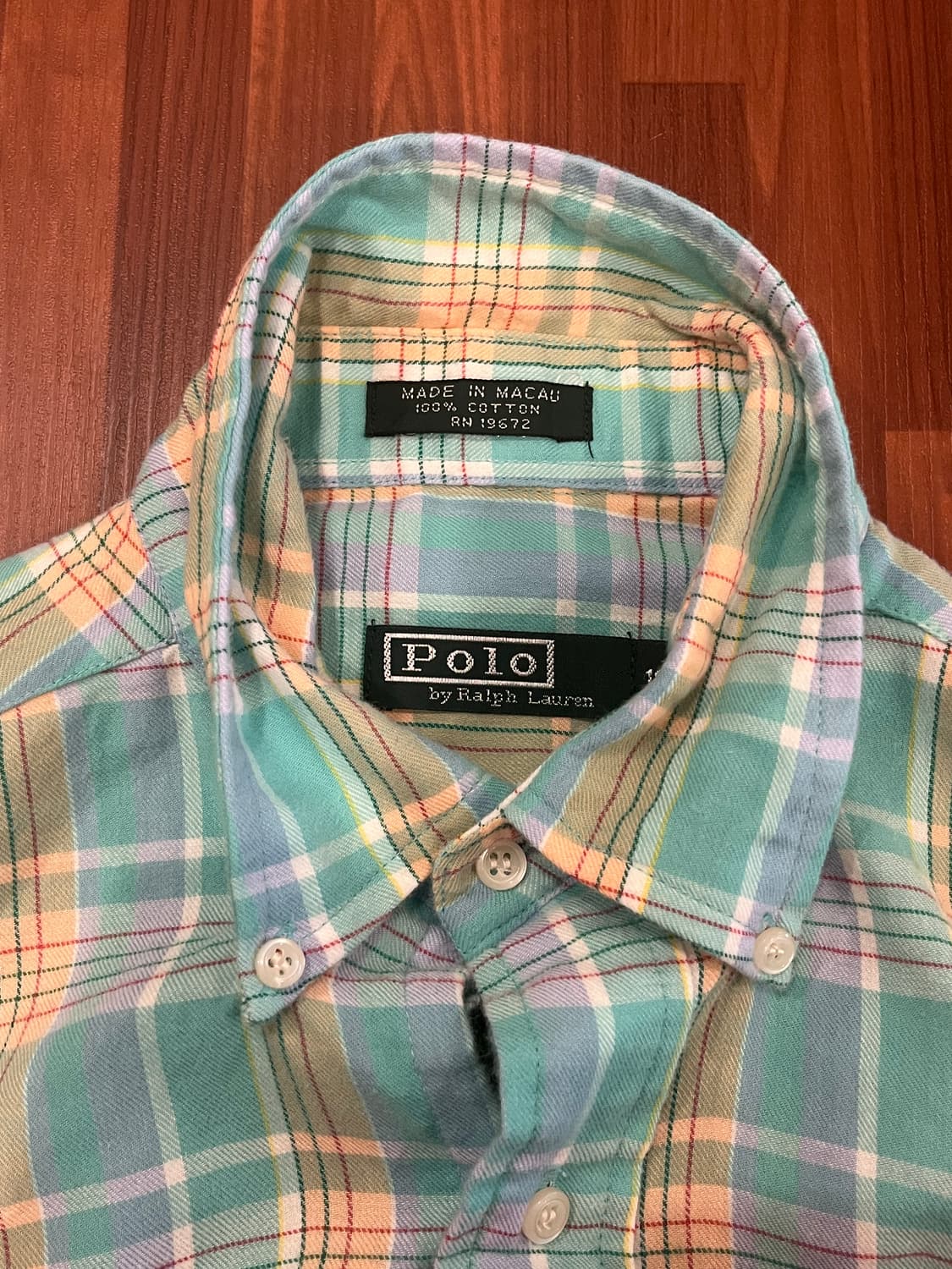 90s Polo RL 폴로 랄프로렌 그린라벨 코튼 플란넬 체크 셔츠 상품이미지6
