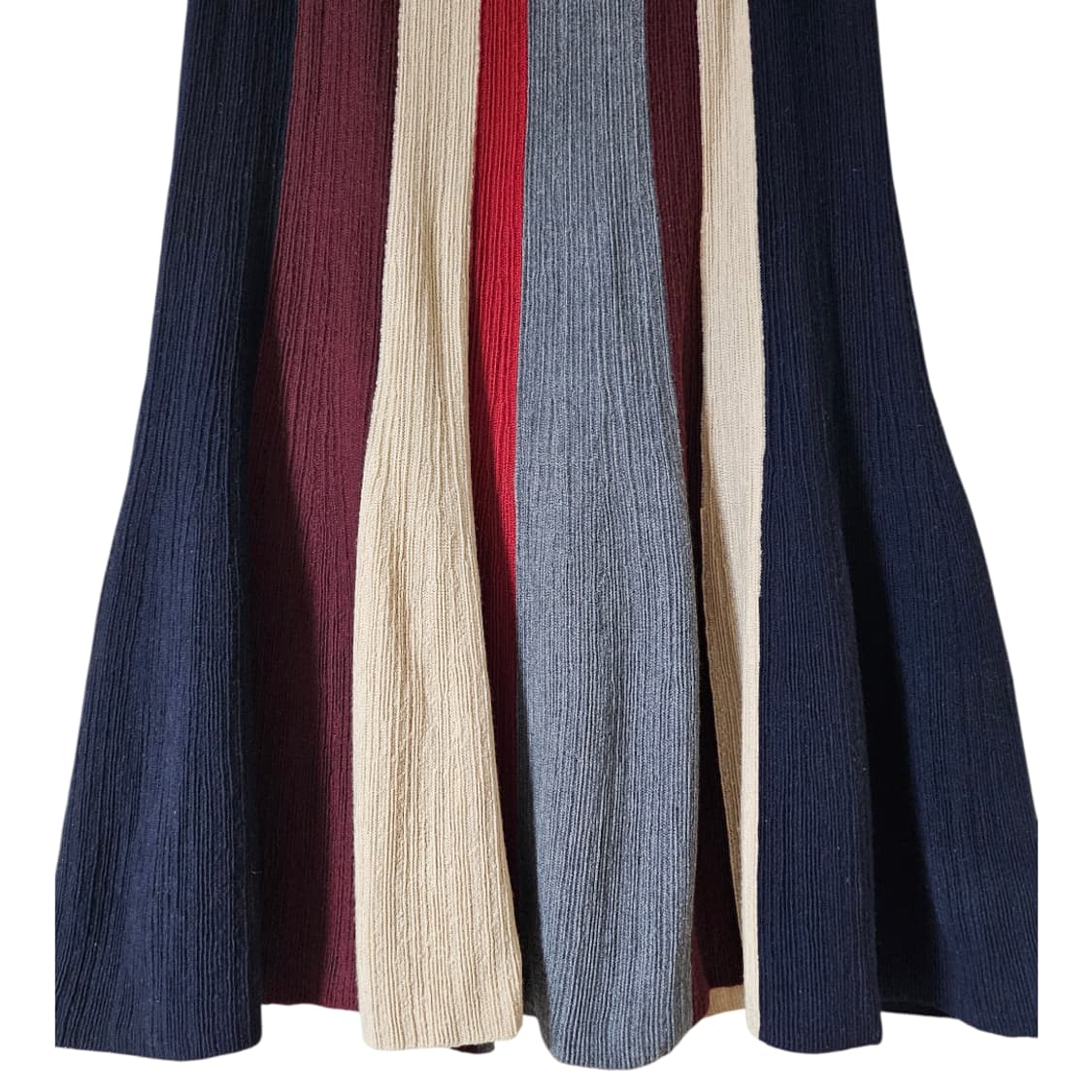 헤지스 니트 플리츠 미디 스커트 55 | 배색 스트라이프 상품이미지6