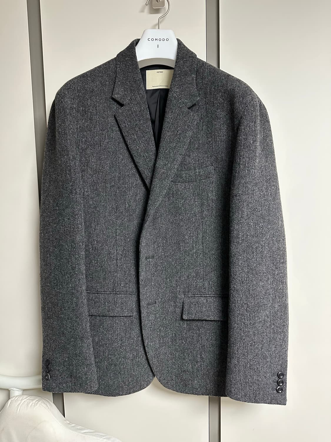 Pottery 셔클랜드 헤링본 자켓 (차콜) 5사이즈 판매 상품이미지1