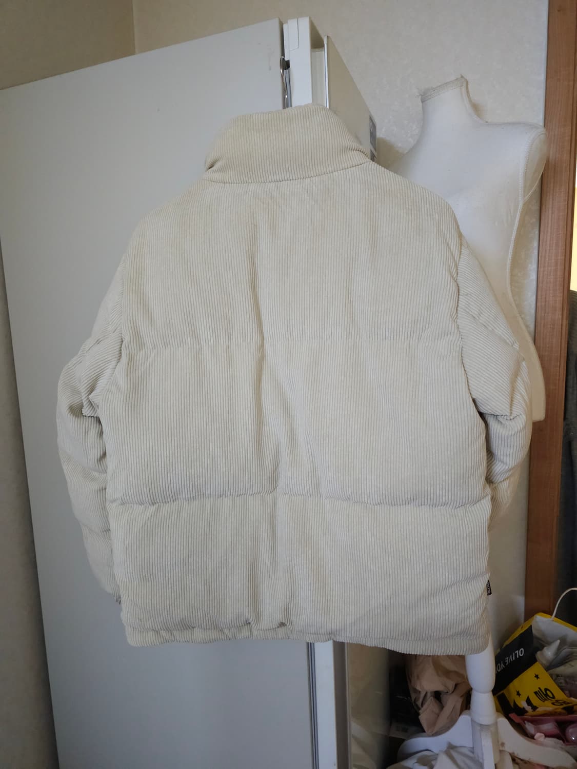 아웃도어 코듀로이 다운패딩 아이보리 상품이미지5