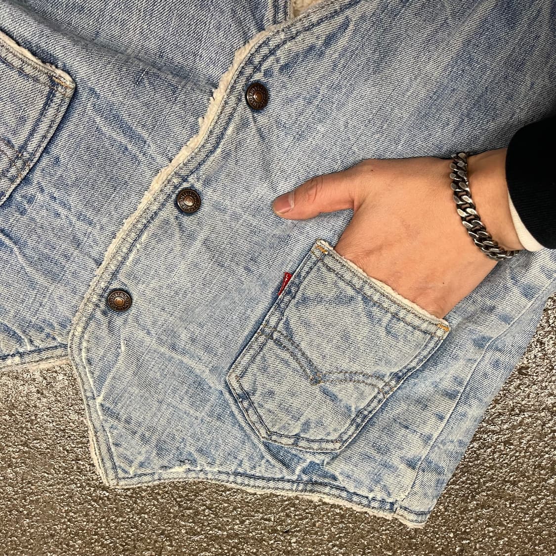 80s Levis 데님 쉐르파 베스트 (95) 상품이미지6