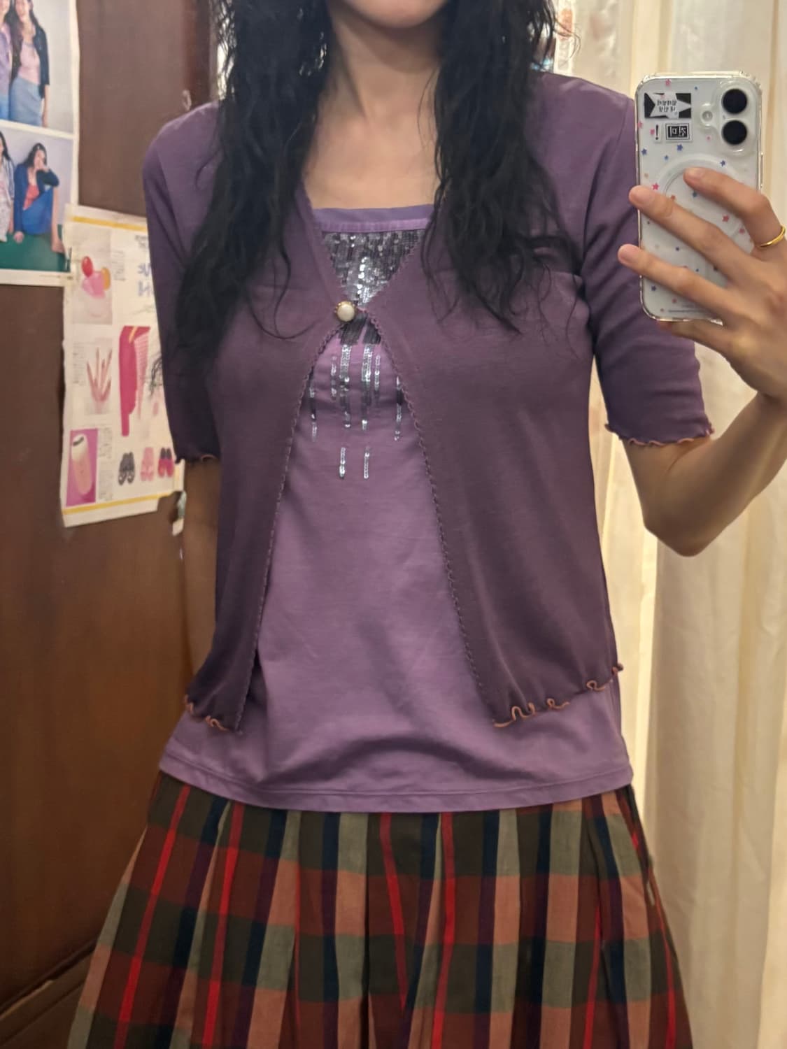 jpn vintage purple 1/2 cardigun 상품이미지2