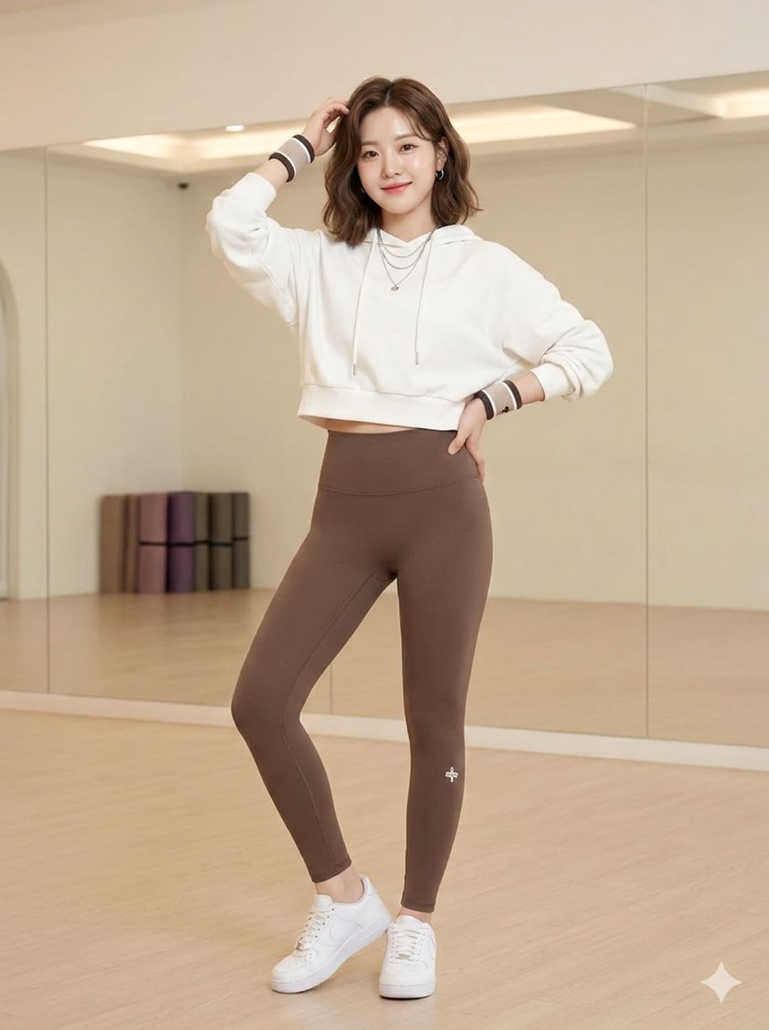 젝시믹스 브라운 하이웨스트 레깅스 상품이미지1