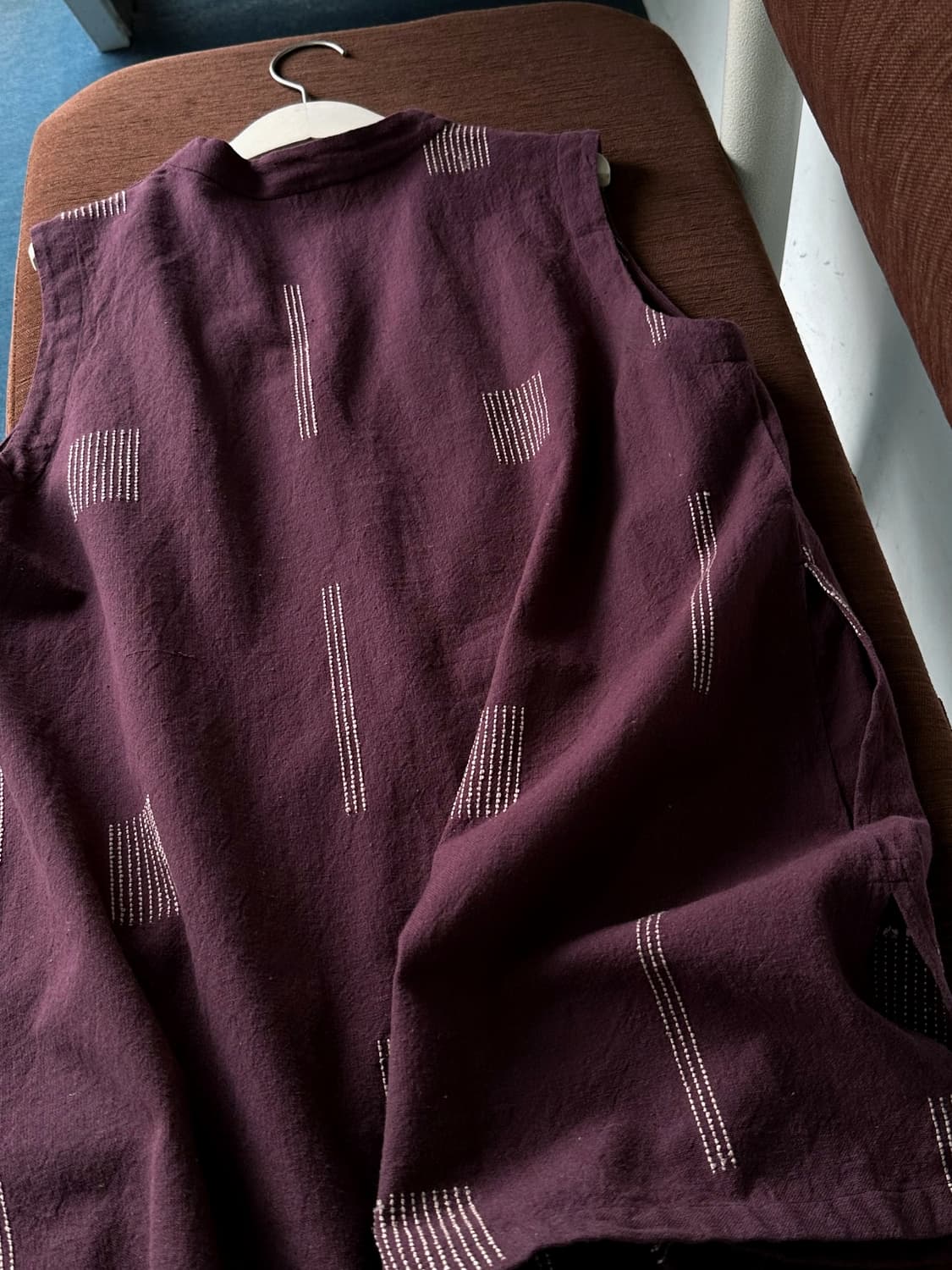 Natural design stitch long vest  상품이미지5