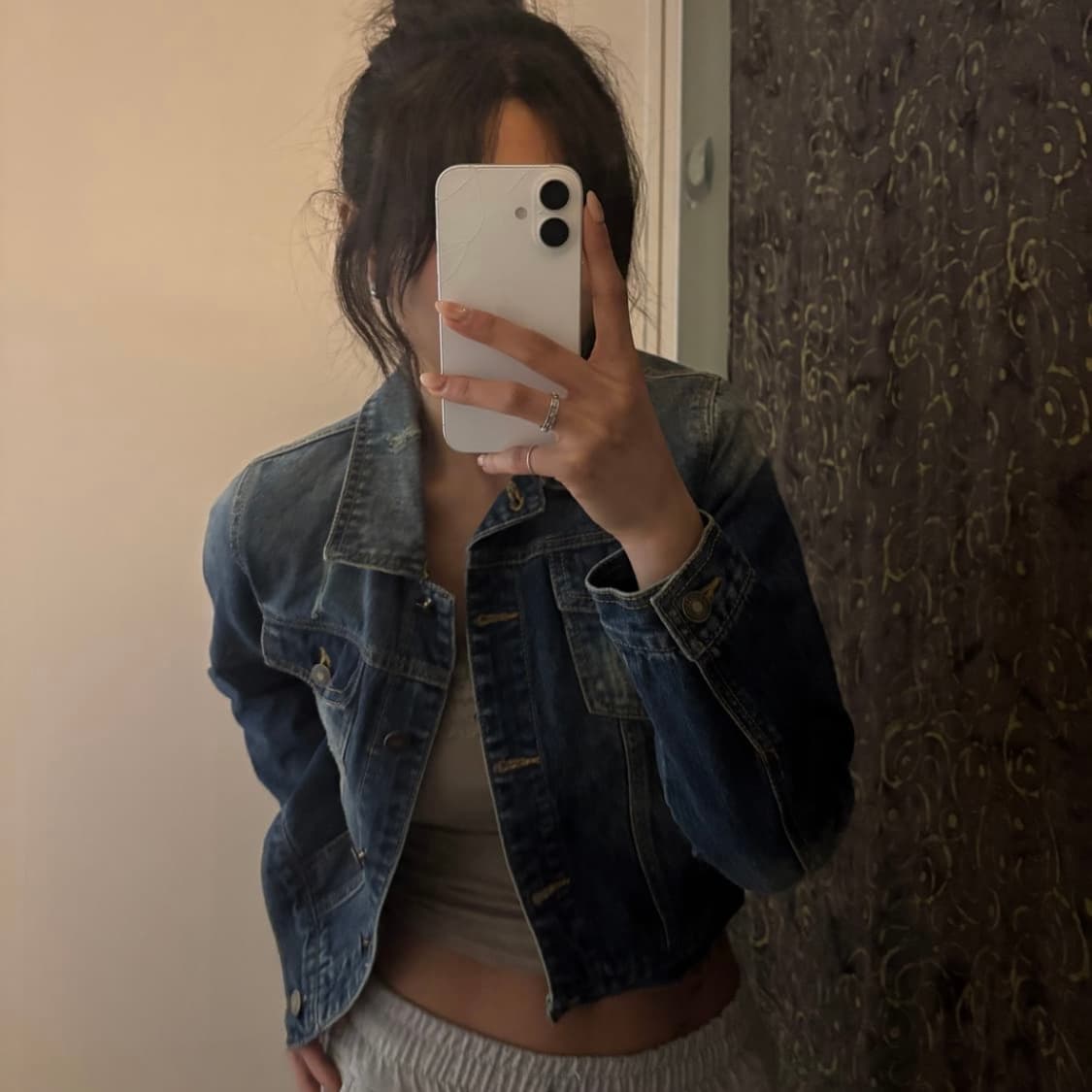 Vintage 빈티지 모리걸 갸루 데미지 데님 숏자켓 상품이미지1