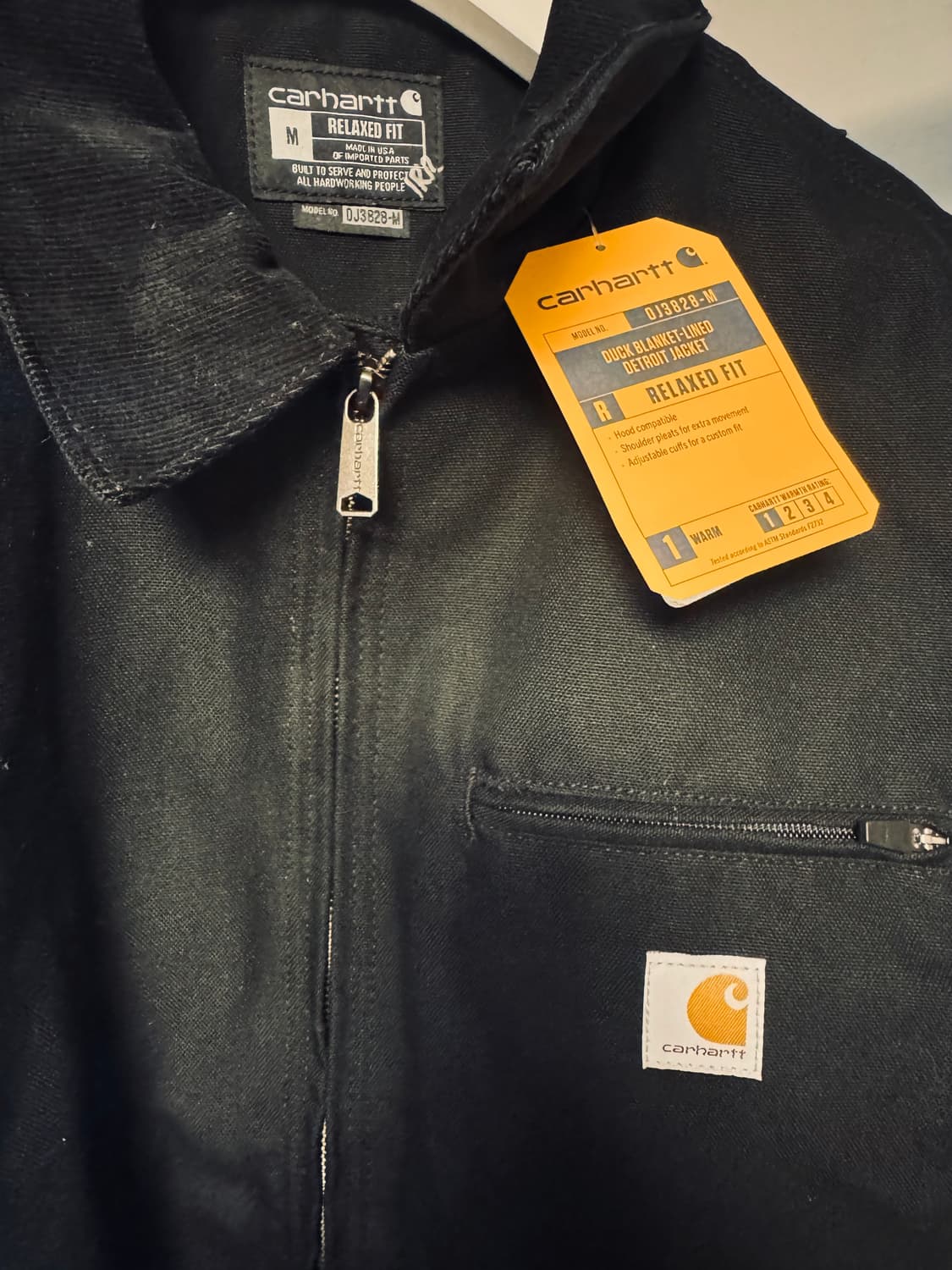 칼하트US 블랭킷 디트로이트 자켓 블랙 0J3828-M 새제품 상품이미지4