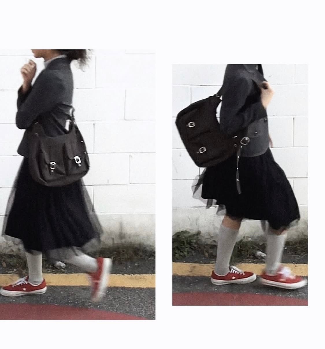 빈티지 브라운 스트라이프 토트백 상품이미지4