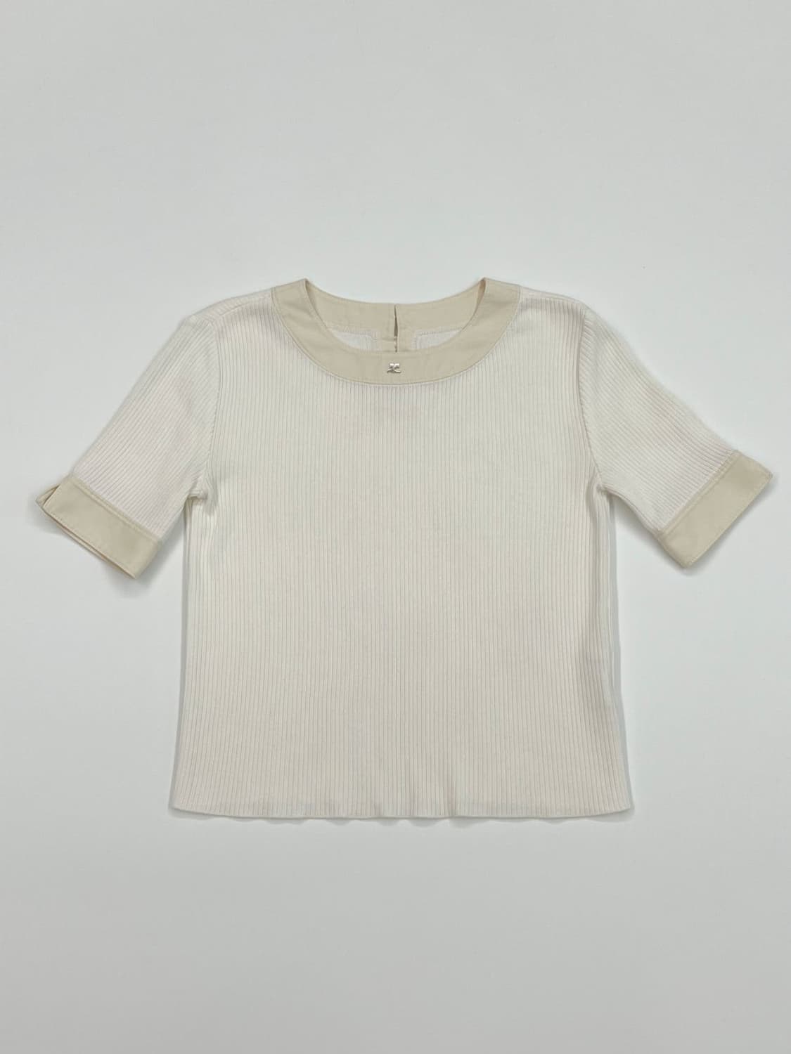 courreges / 꾸레쥬 아이보리 골지 탑  상품이미지1