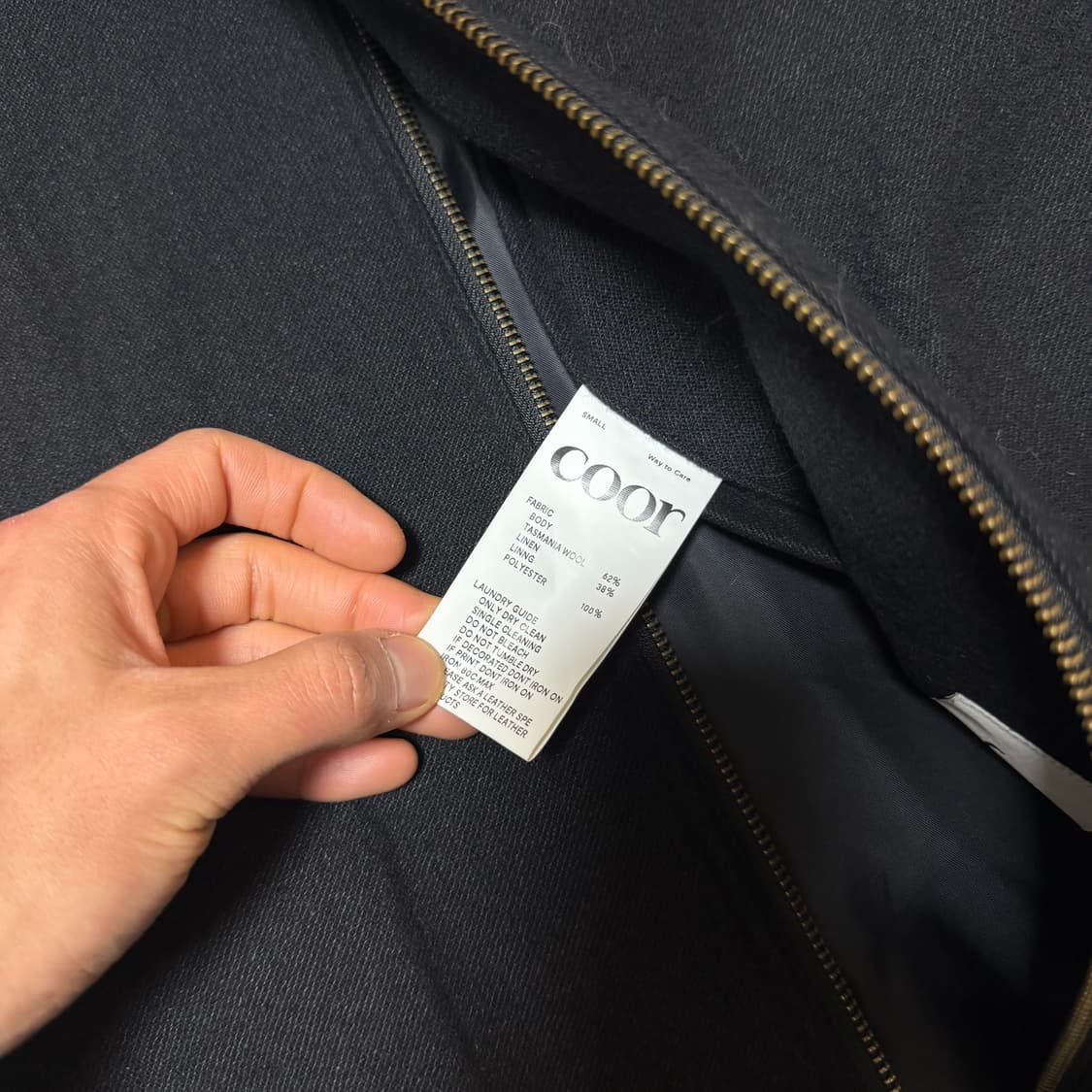 [쿠어] 울 스탠카라 집업 블루종 자켓 (블랙/S) 상품이미지3